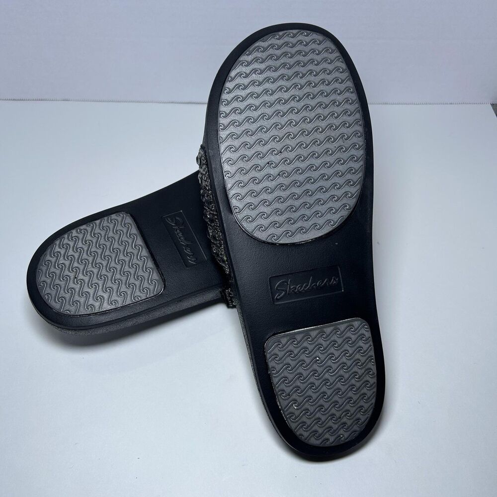 Skechers Slide Sandal Shoes Women's Size 8 Black Cali Luxe Foam Rhinestone - Picture 5 of 7